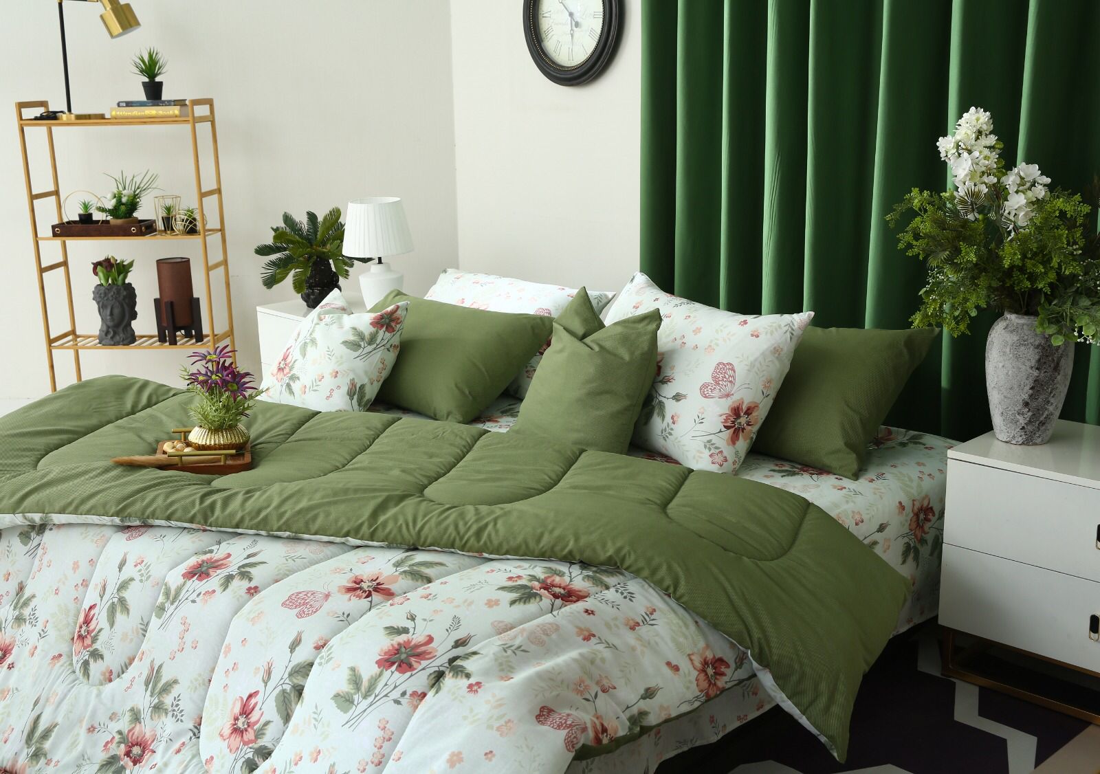 5 PCs Single Comforter Set-Rosa Comforters Apricot