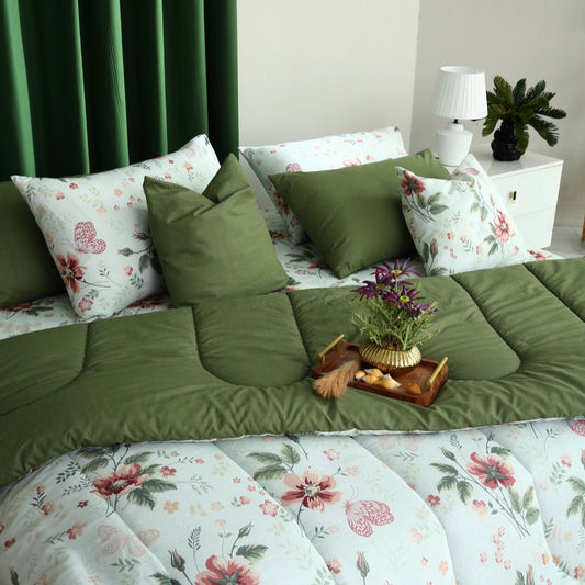 5 PCs Single Comforter Set-Rosa Comforters Apricot