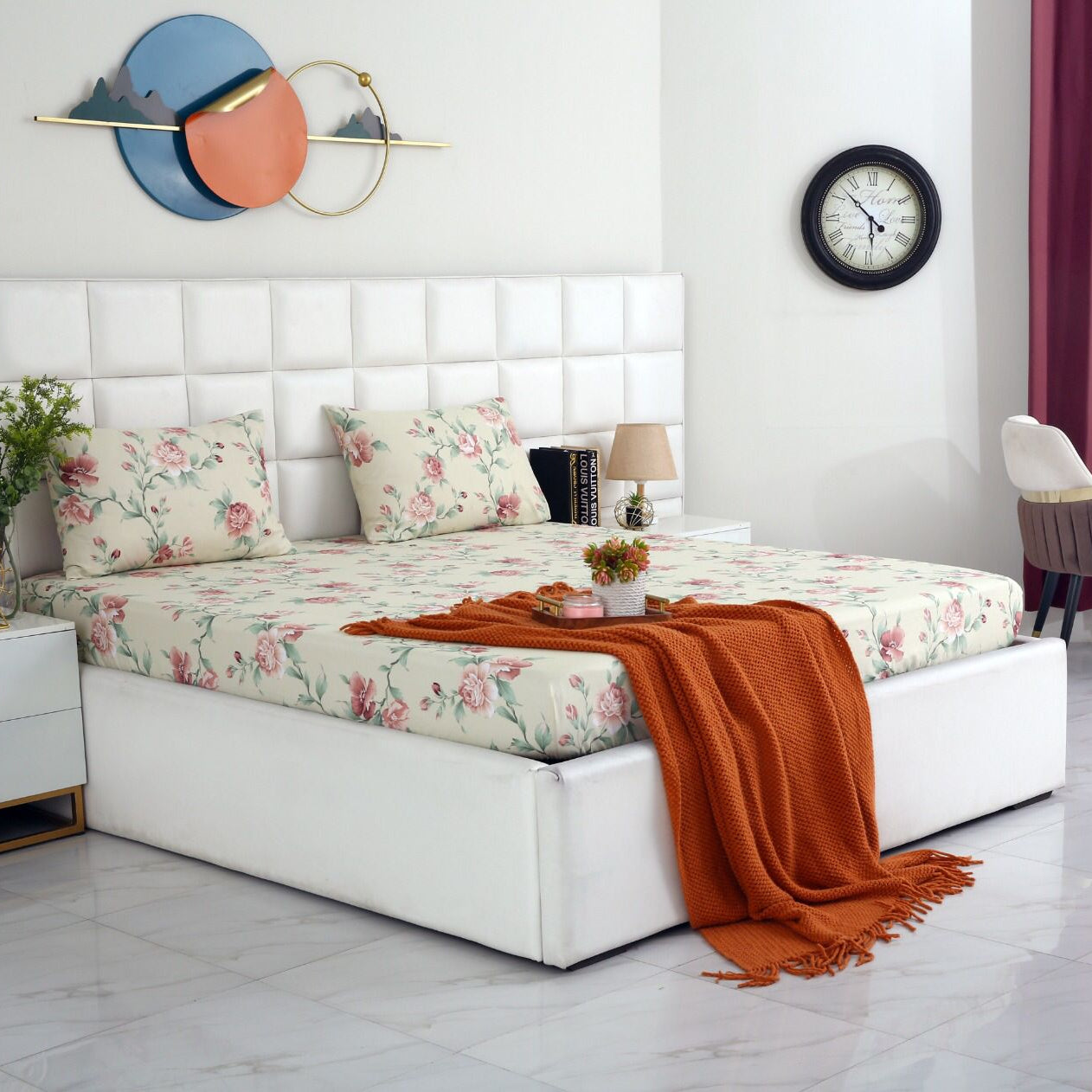 Fitted Bed Sheet-Rosa Fitted Sheets Apricot