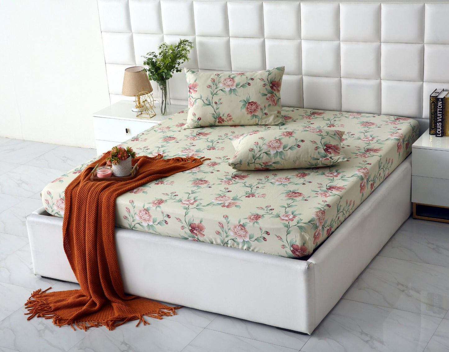 Fitted Bed Sheet-Rosa Fitted Sheets Apricot