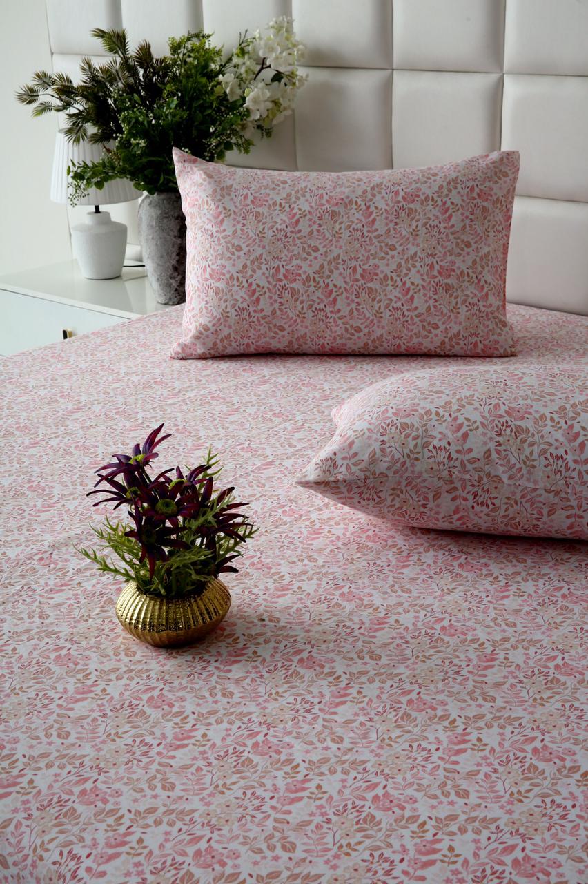 Fitted Bed Sheet-Pastels Pink Fitted Sheets Apricot