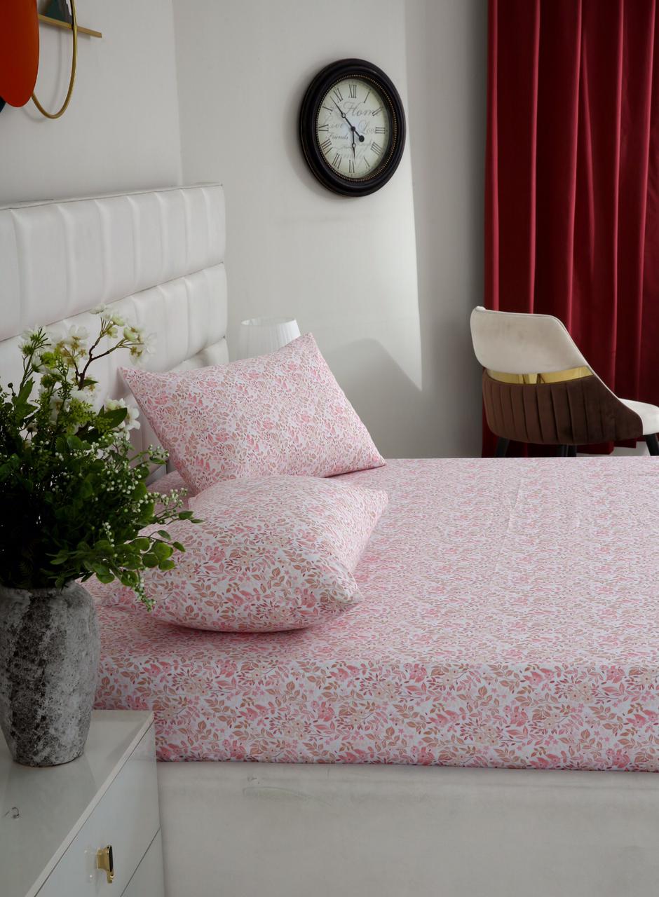 Fitted Bed Sheet-Pastels Pink Fitted Sheets Apricot