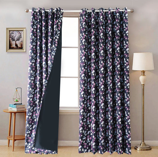 2 PCs Blackout Room Curtains-Rosemary Curtains Apricot
