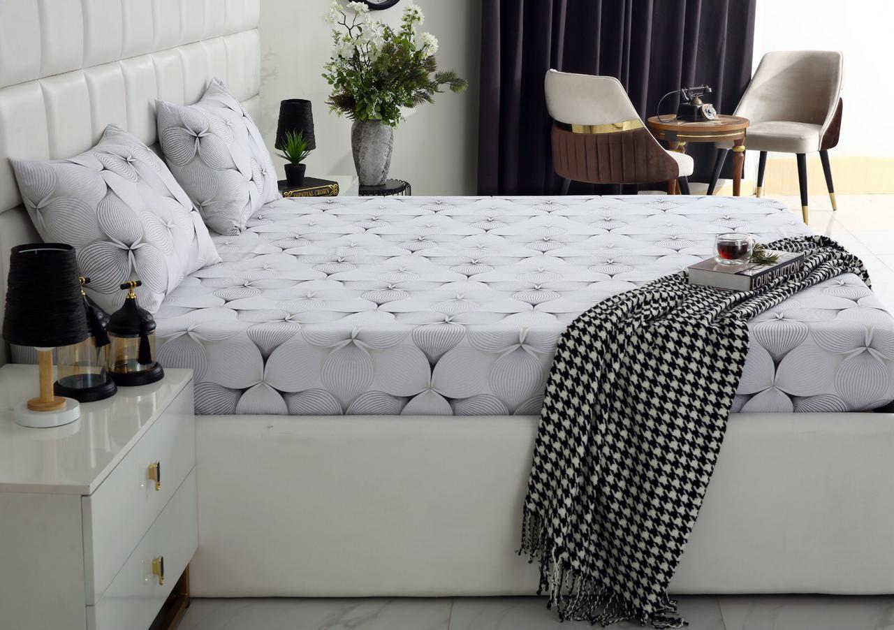 Fitted Bed Sheet-Pitch Grey Fitted Sheets Apricot