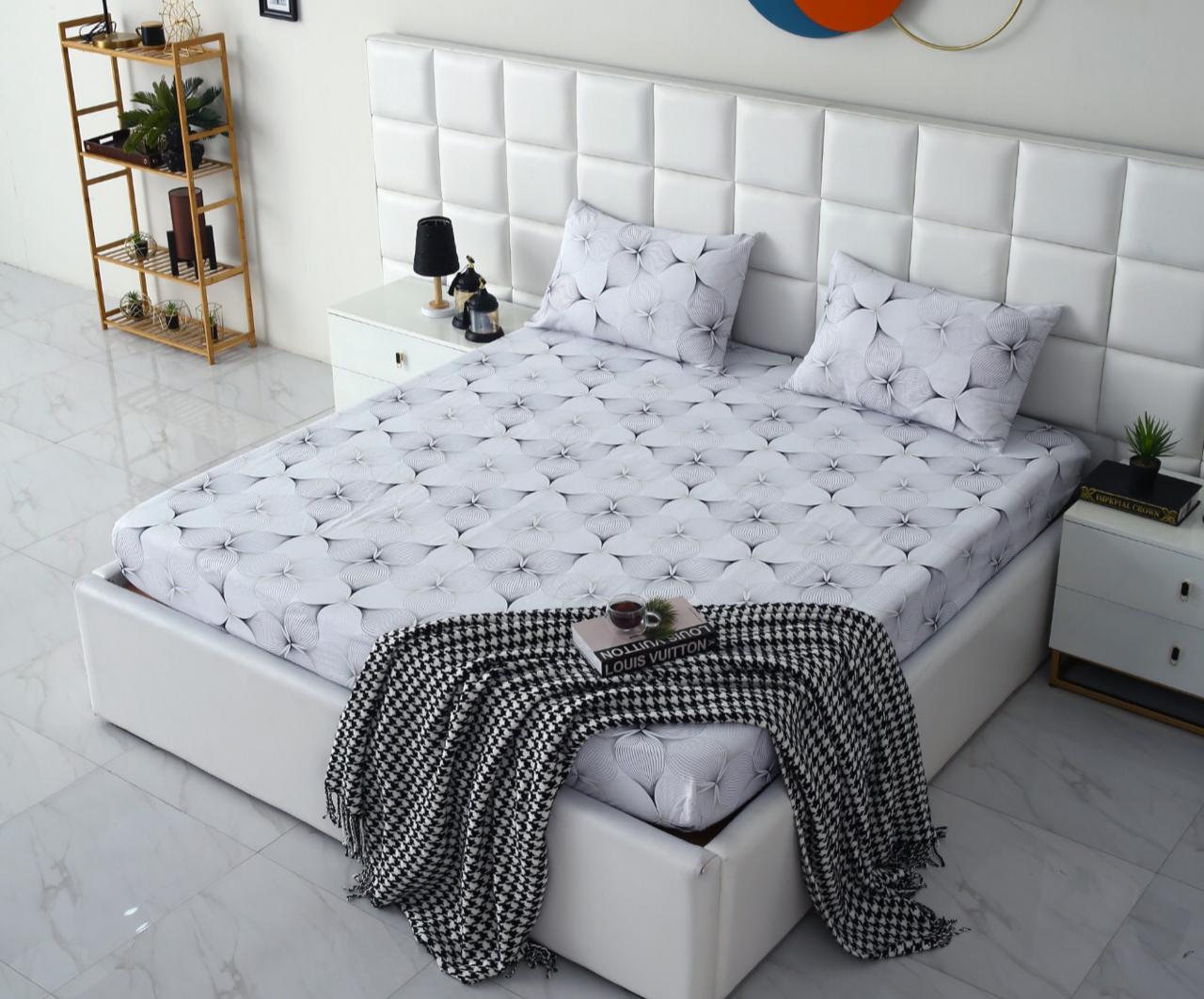 Fitted Bed Sheet-Pitch Grey Fitted Sheets Apricot
