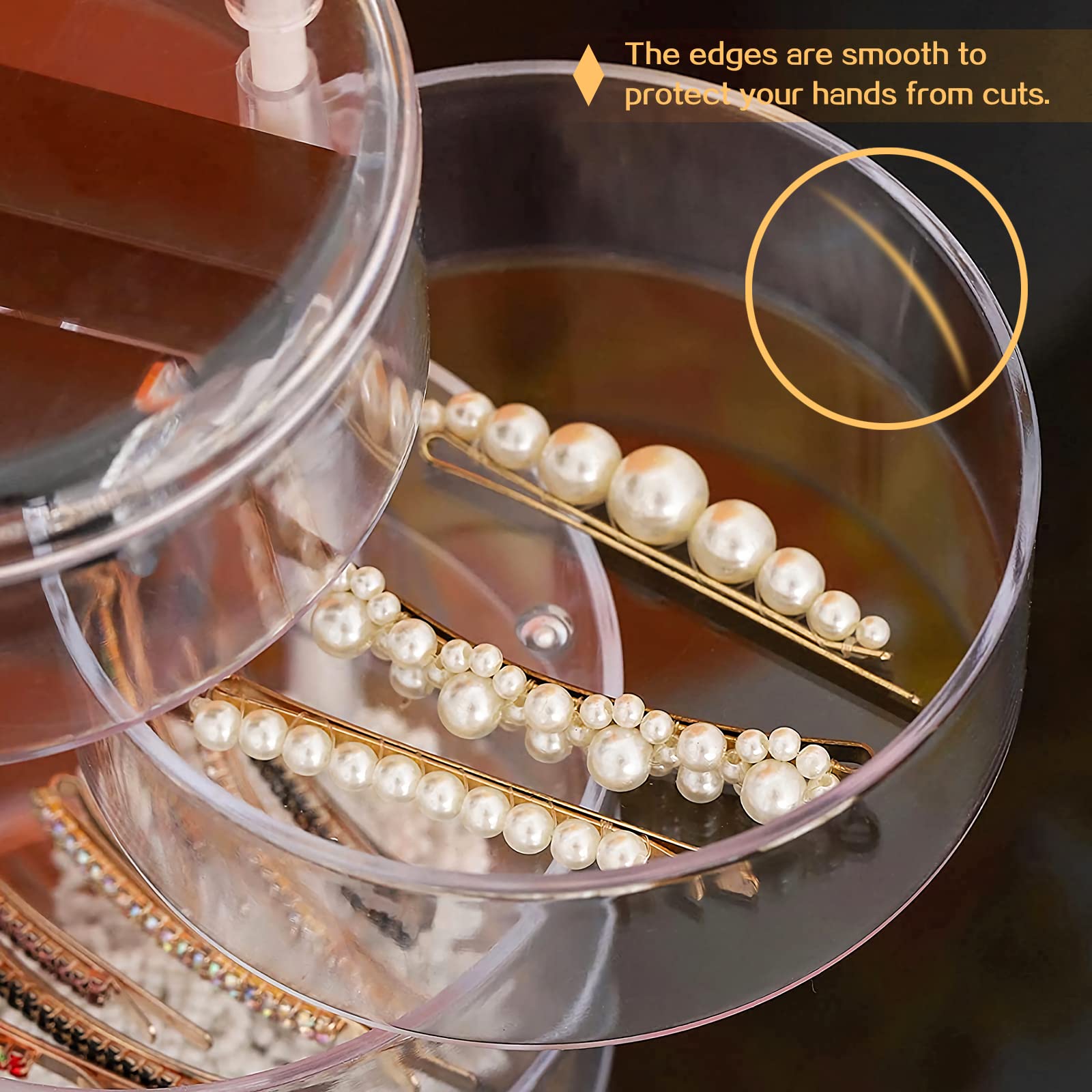 360° Rotatable Jewelry Organizer-SA2411-58 Cosmetic Organizer Apricot