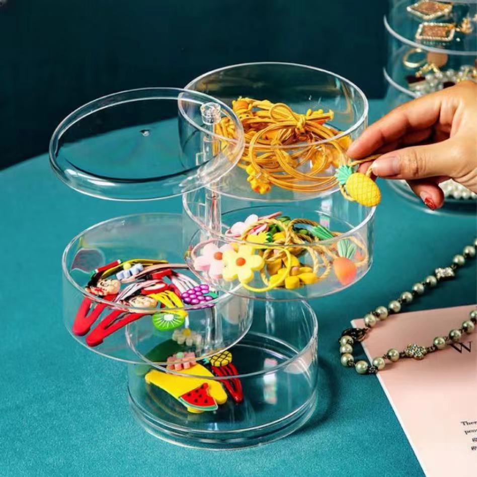 360° Rotatable Jewelry Organizer-SA2411-58 Cosmetic Organizer Apricot