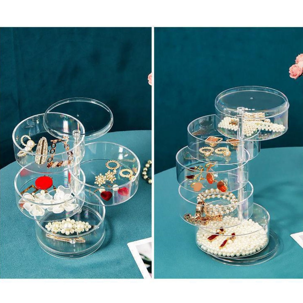 360° Rotatable Jewelry Organizer-SA2411-58 Cosmetic Organizer Apricot