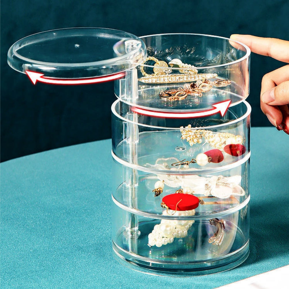 360° Rotatable Jewelry Organizer-SA2411-58 Cosmetic Organizer Apricot