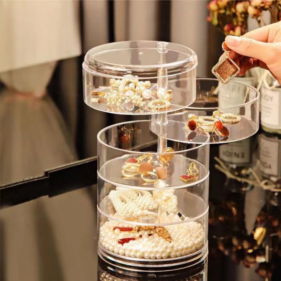 360° Rotatable Jewelry Organizer-SA2411-58 Cosmetic Organizer Apricot