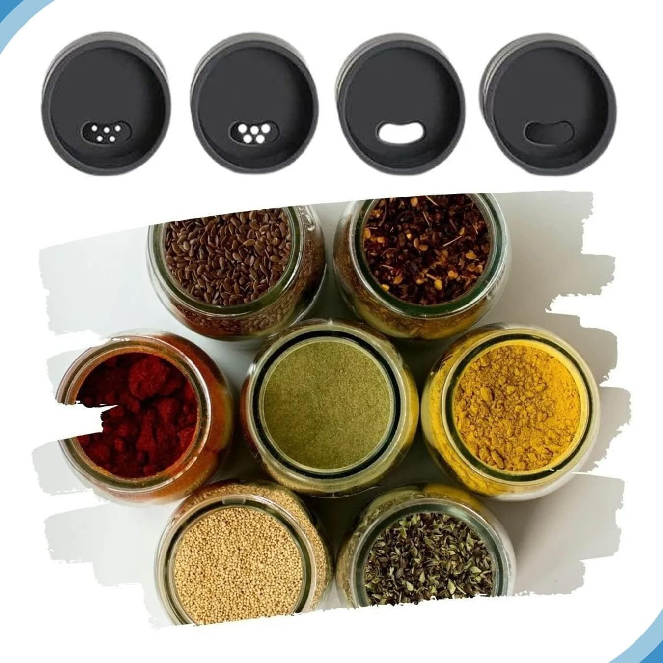 6PCS Rotatable Spice Jar-SA 2411-50 Spice and sugar Jar Apricot