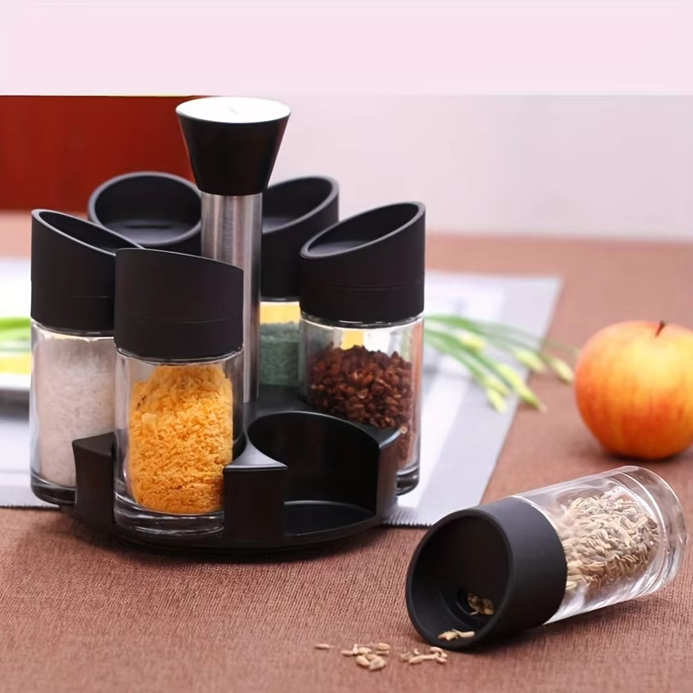 6PCS Rotatable Spice Jar-SA 2411-50 Spice and sugar Jar Apricot