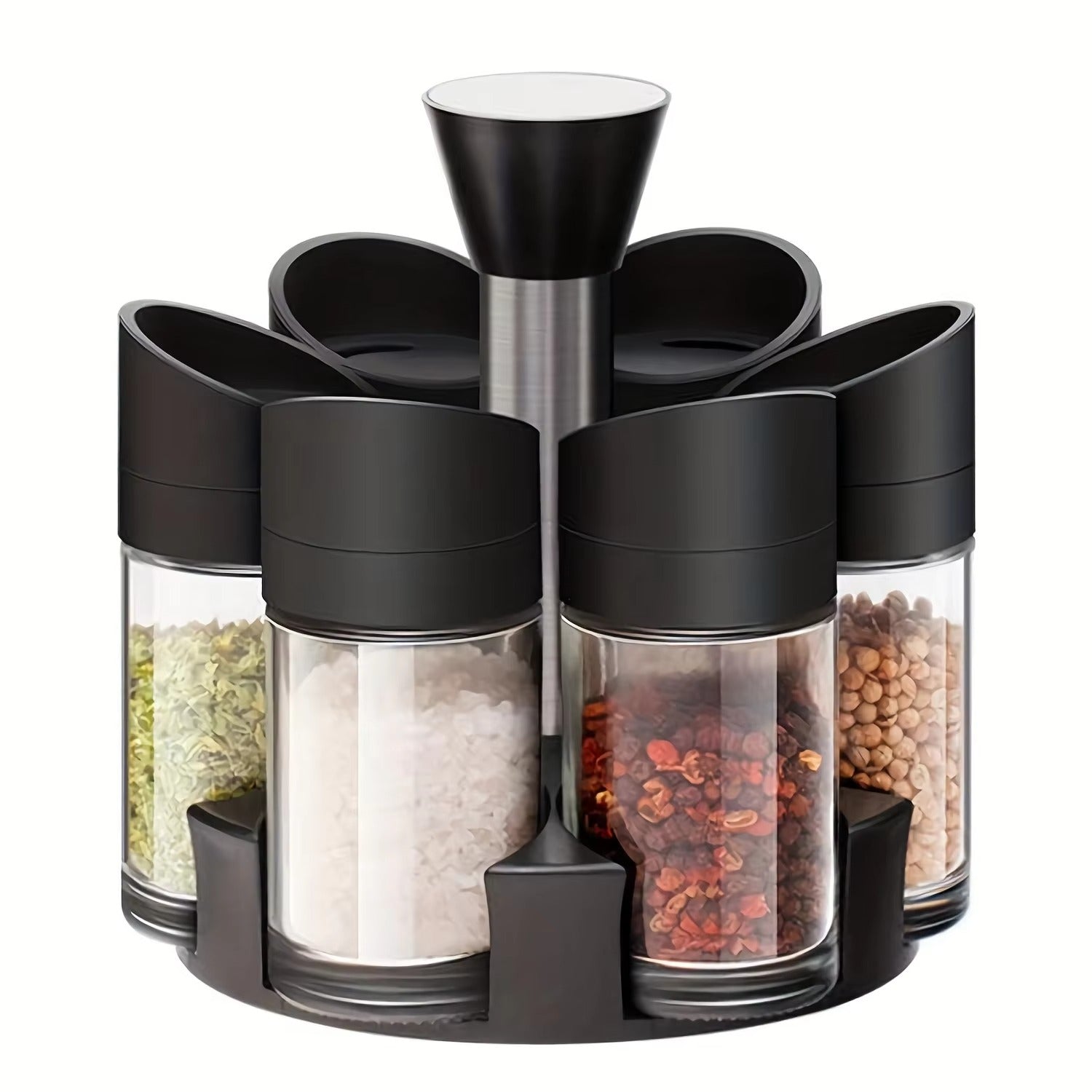 6PCS Rotatable Spice Jar-SA 2411-50 Spice and sugar Jar Apricot