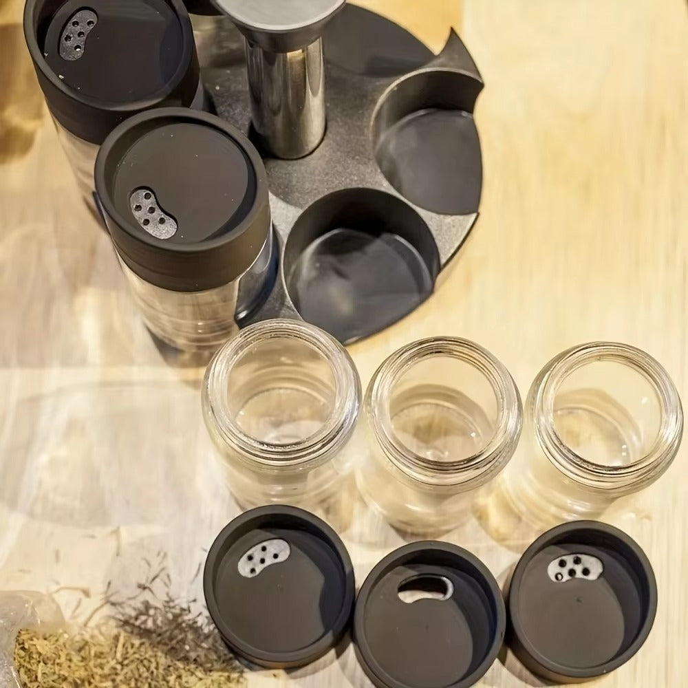 6PCS Rotatable Spice Jar-SA 2411-50 Spice and sugar Jar Apricot