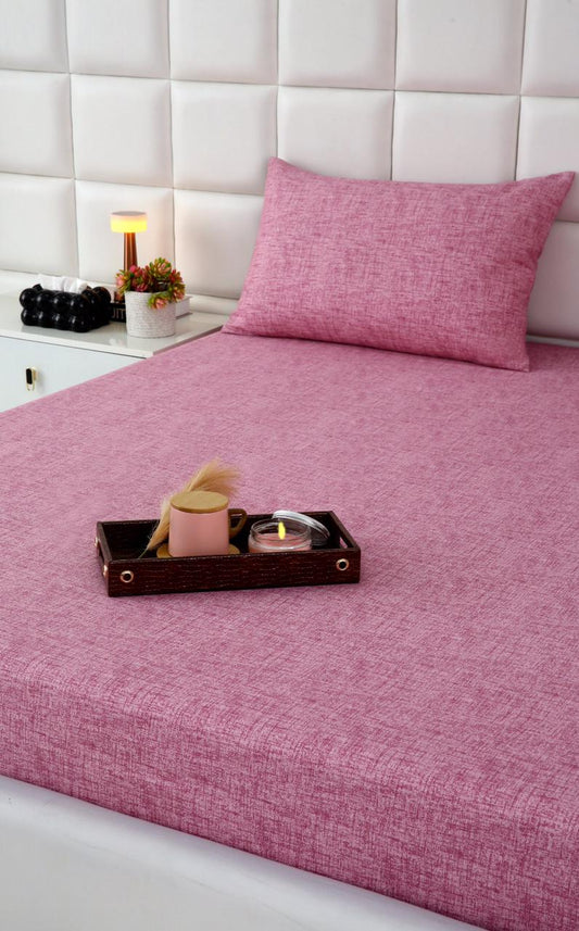 Fitted Bed Sheet-Pink Texture Fitted Sheets Apricot