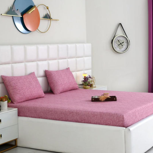 Fitted Bed Sheet-Pink Texture Fitted Sheets Apricot