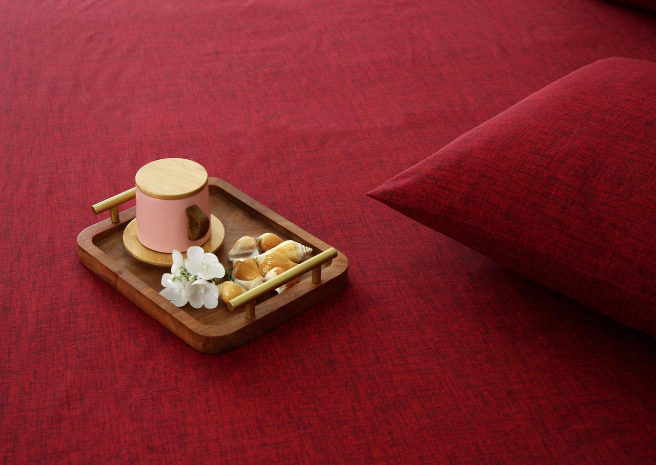 Fitted Bed Sheet-Maroon Texture Fitted Sheets Apricot