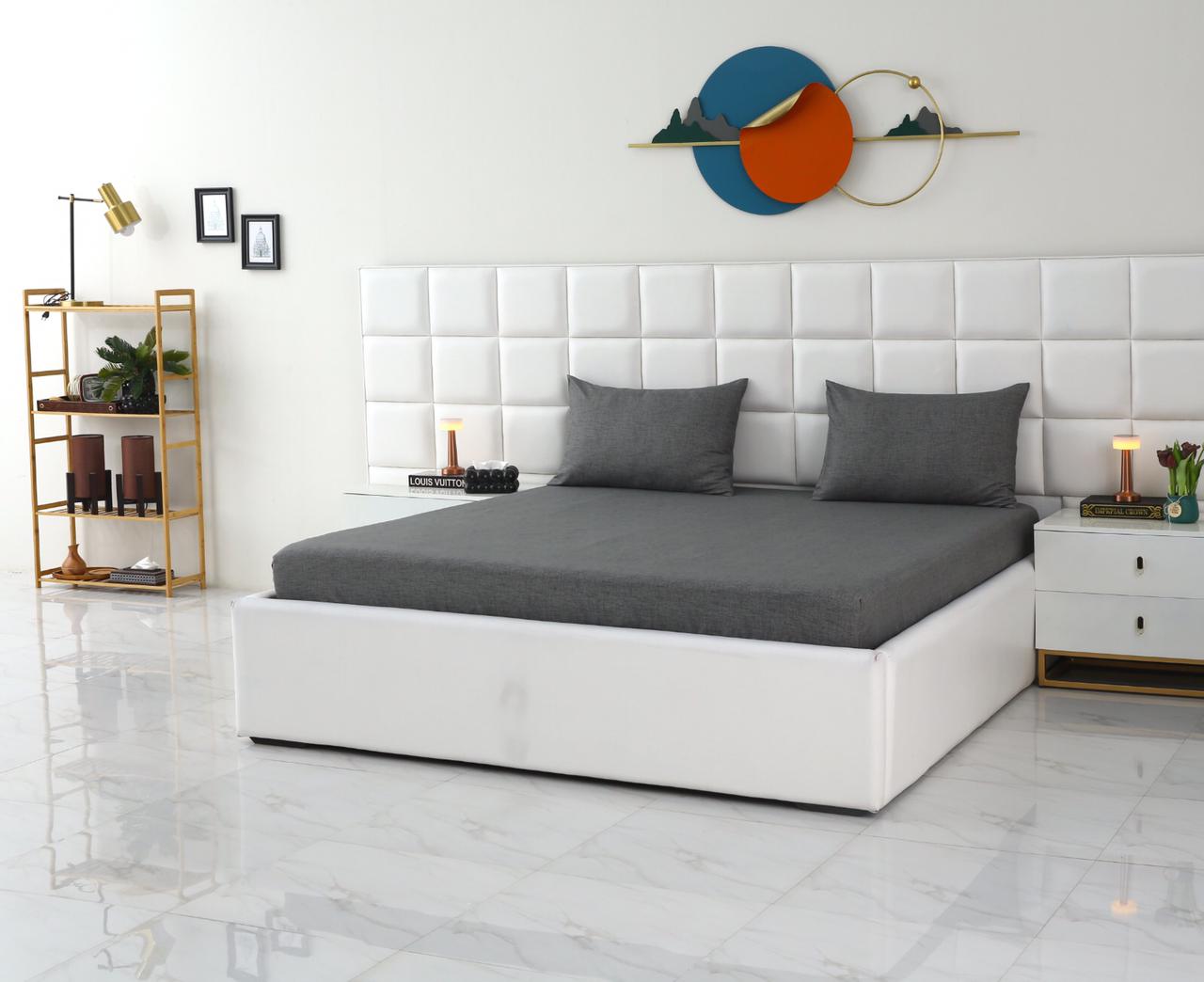 Fitted Bed Sheet-Grey Texture Fitted Sheets Apricot