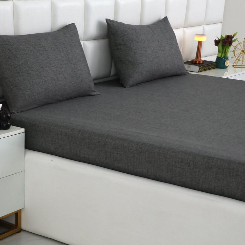 Fitted Bed Sheet-Grey Texture Fitted Sheets Apricot