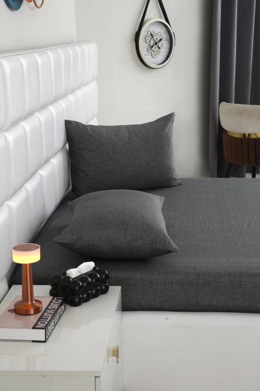Fitted Bed Sheet-Grey Texture Fitted Sheets Apricot