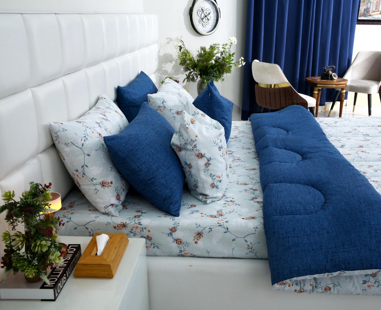 8 PCs Winter Comforter Set-Bluebells Comforters Apricot