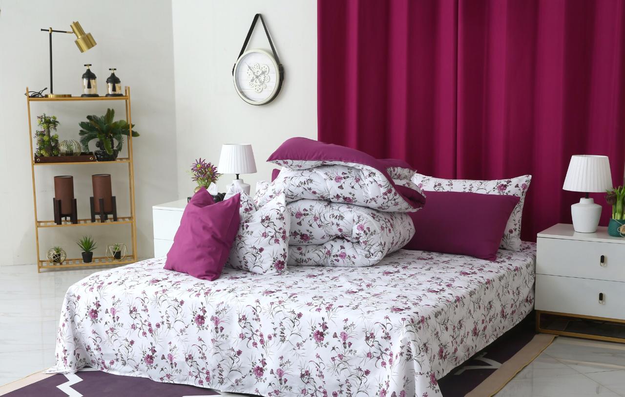 8 PCs Winter Comforter Set-Plum Petals Comforters Apricot
