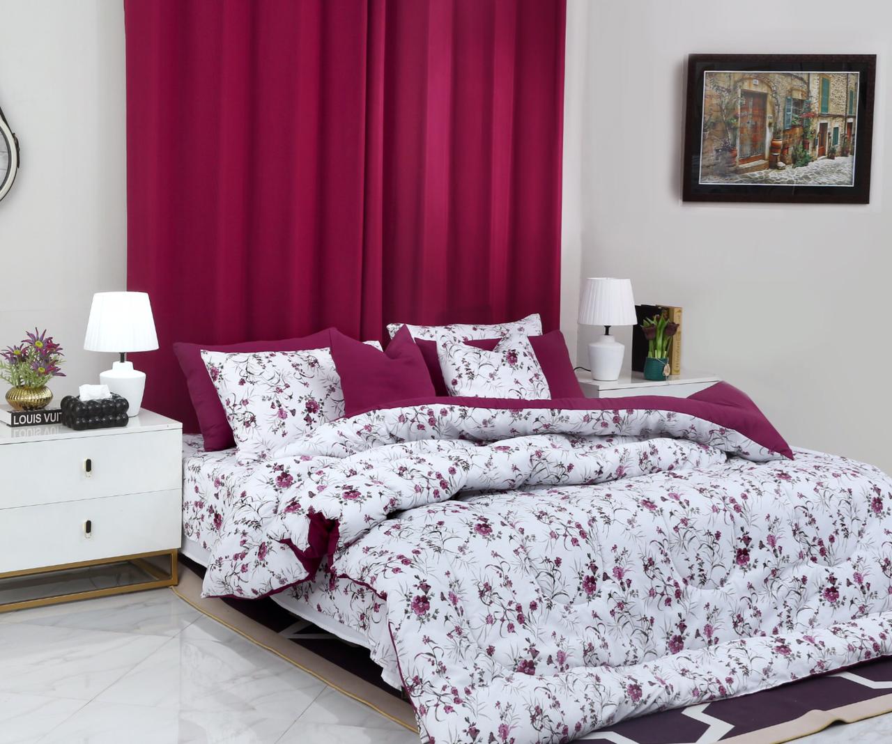8 PCs Winter Comforter Set-Plum Petals Comforters Apricot