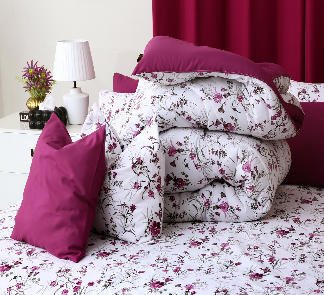 8 PCs Winter Comforter Set-Plum Petals Comforters Apricot
