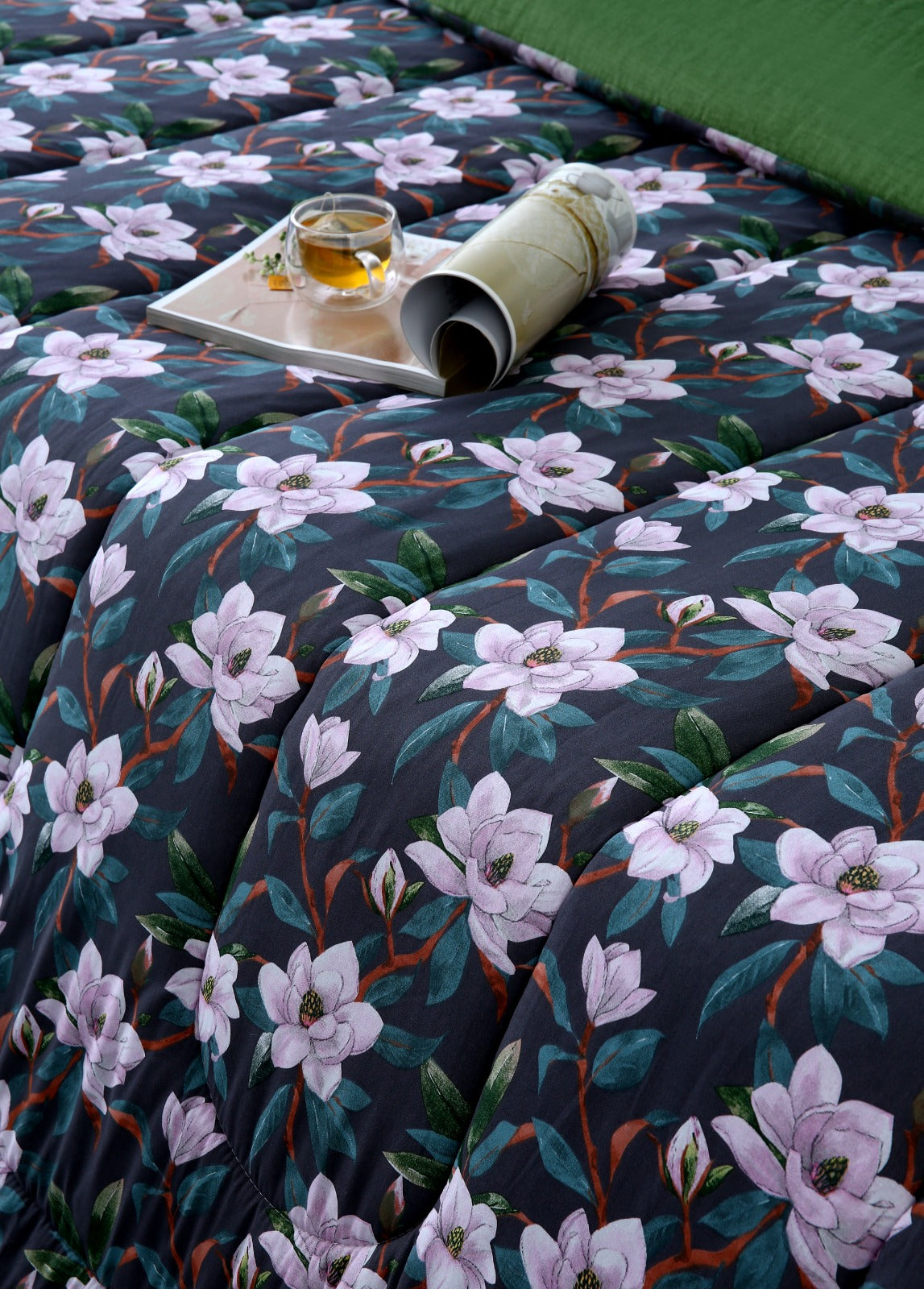 5 PCs Single Comforter Set-Snowy Petal Comforters Apricot