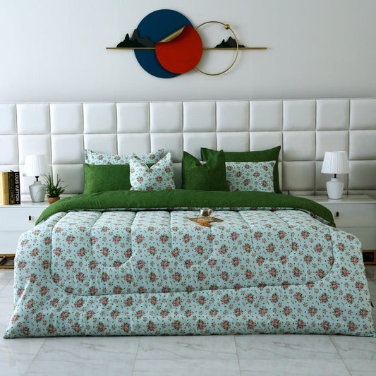 8 PCs Winter Comforter Set-Verdant