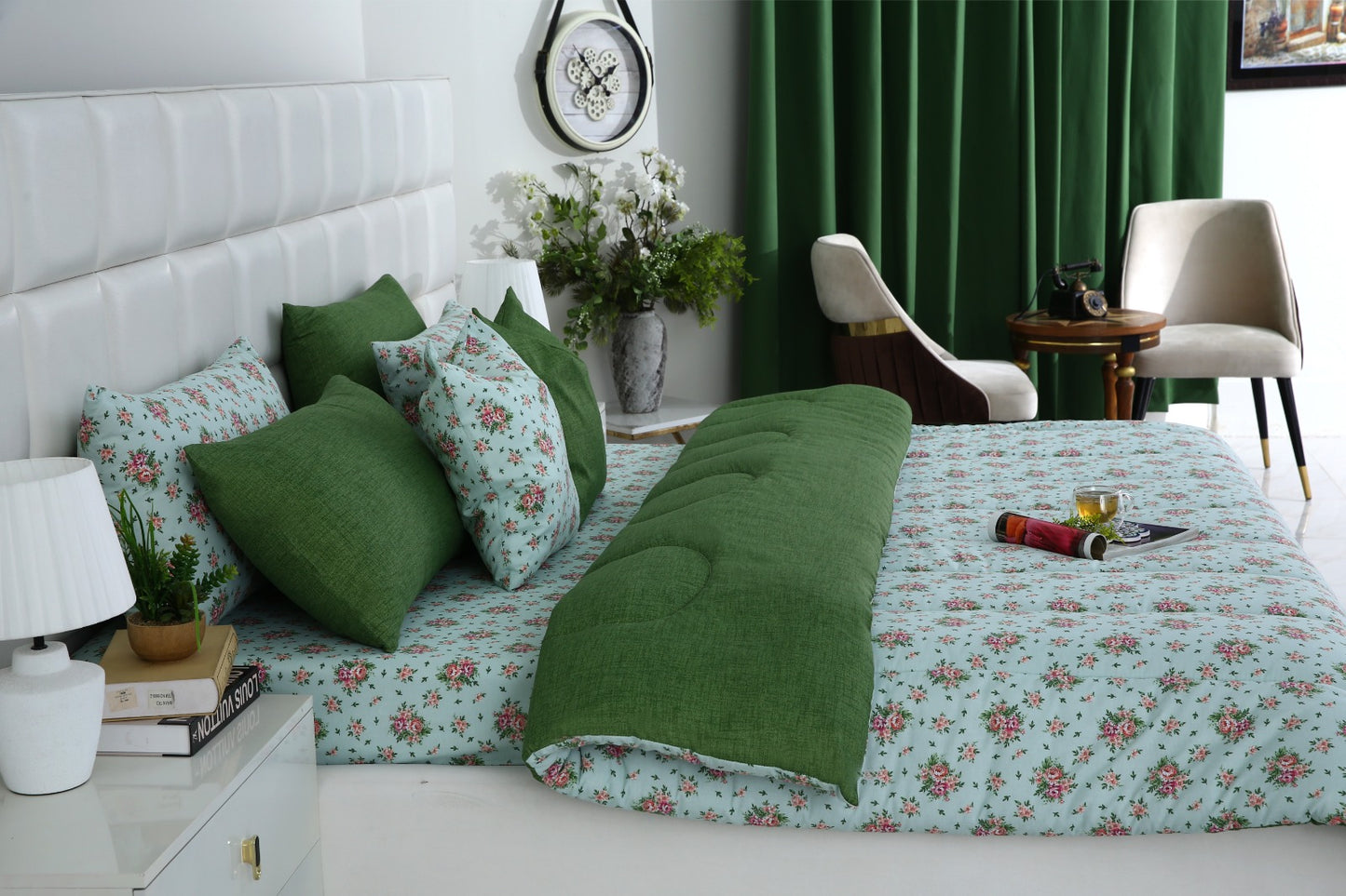 8 PCs Winter Comforter Set-Verdant