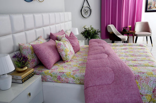 8 PCs Winter Comforter Set-Peace Lily
