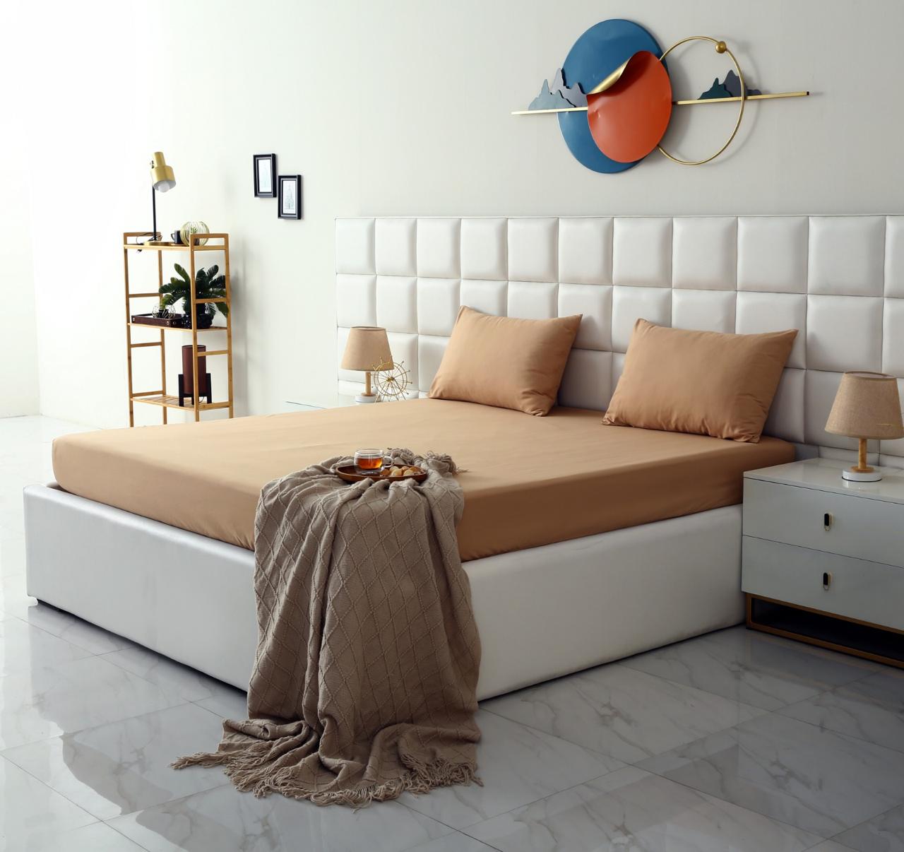 100% Water Replant Fitted Sheet-Beige