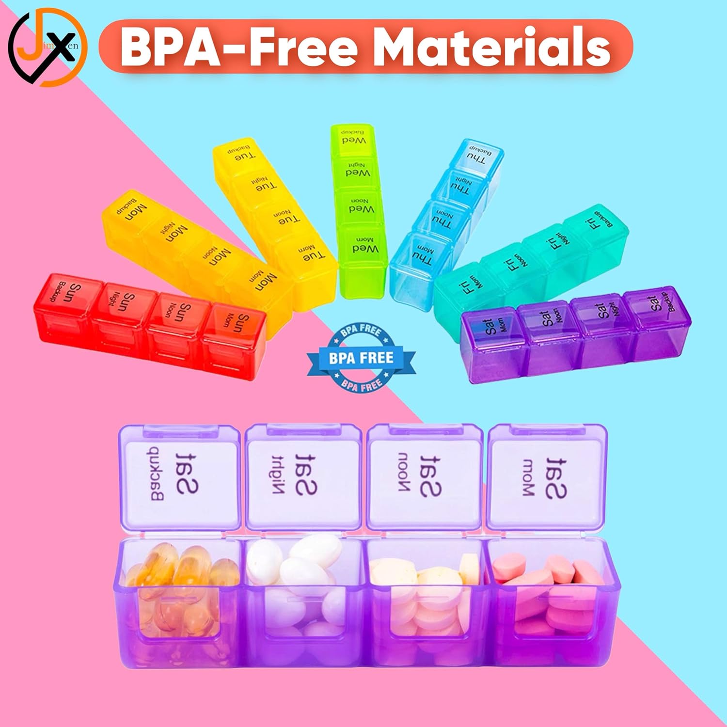 28 Grids Pill Container Pill Box Holder-SA2408-198 Apricot