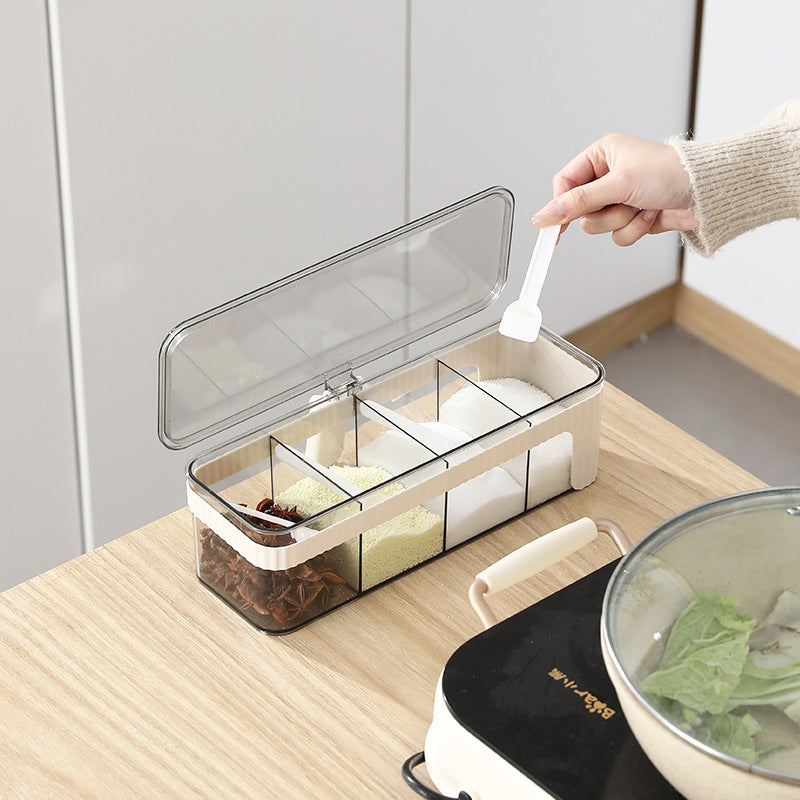 4 Compartments Spice Storage Container Set-SA2408-313 Spice and sugar Jar Apricot
