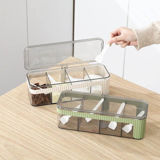 4 Compartments Spice Storage Container Set-SA2408-313 Spice and sugar Jar Apricot