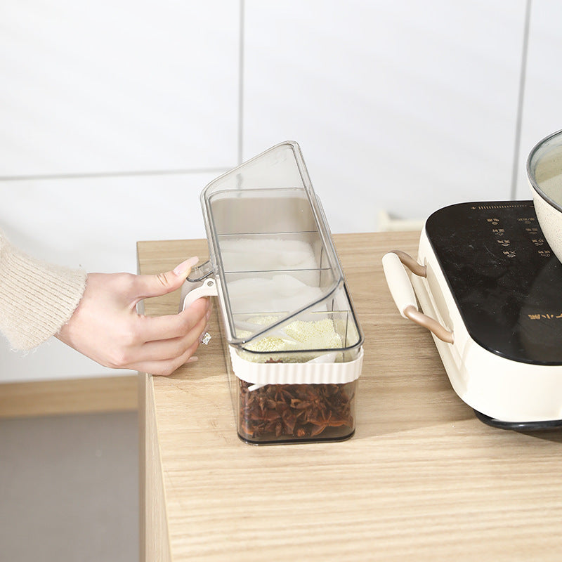 4 Compartments Spice Storage Container Set-SA2408-313 Spice and sugar Jar Apricot