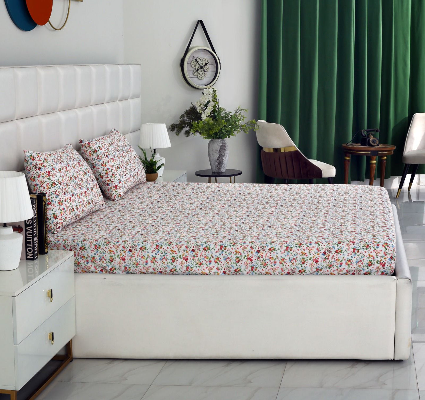Fitted Bed Sheet-Roseto Fitted Sheets Apricot