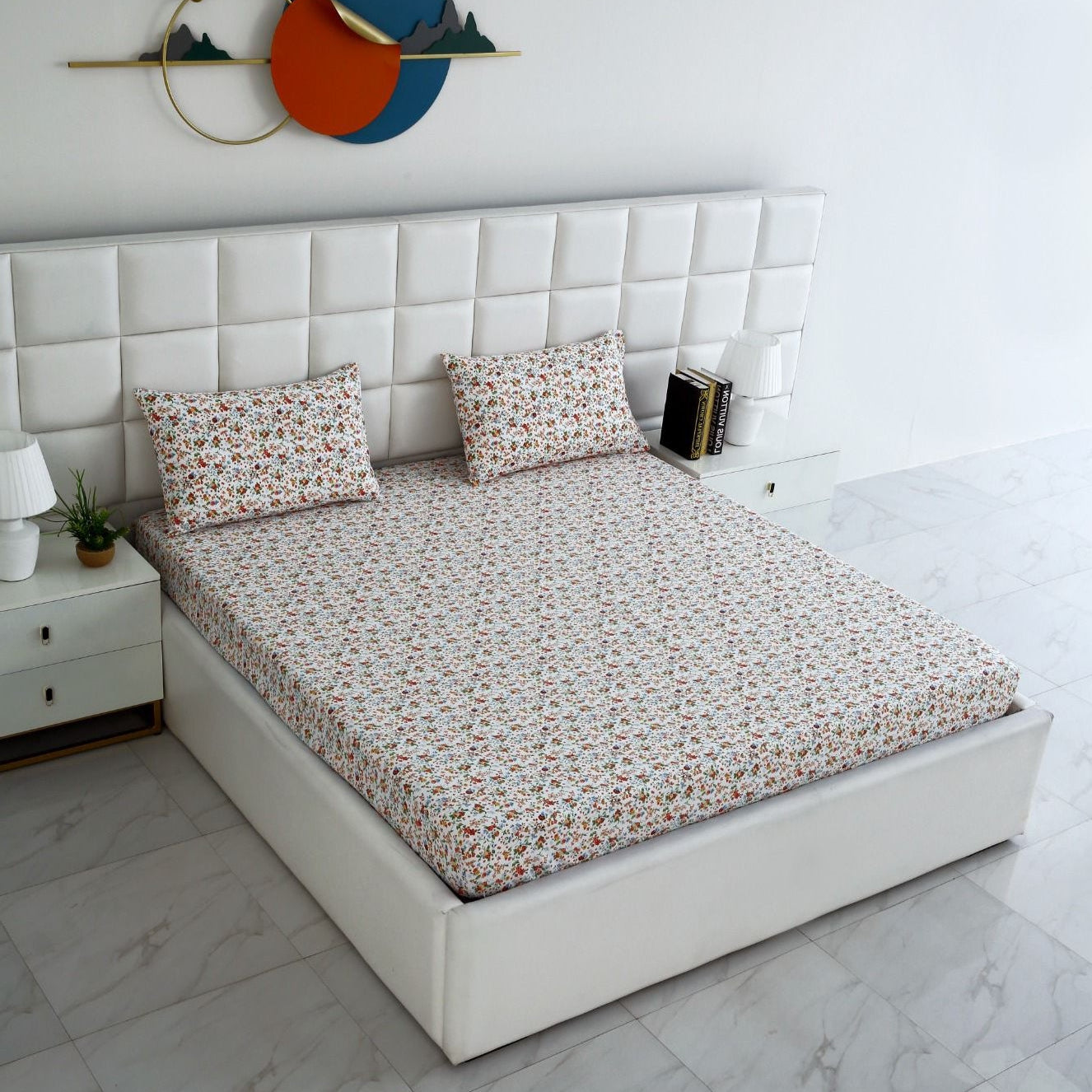 Fitted Bed Sheet-Roseto Fitted Sheets Apricot