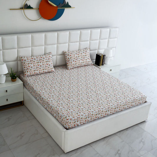 Fitted Bed Sheet-Roseto Fitted Sheets Apricot