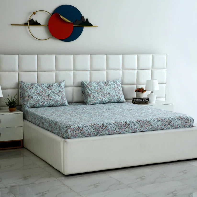 3 PCs Double Bed Sheet-Alabaster BED SHEET Apricot