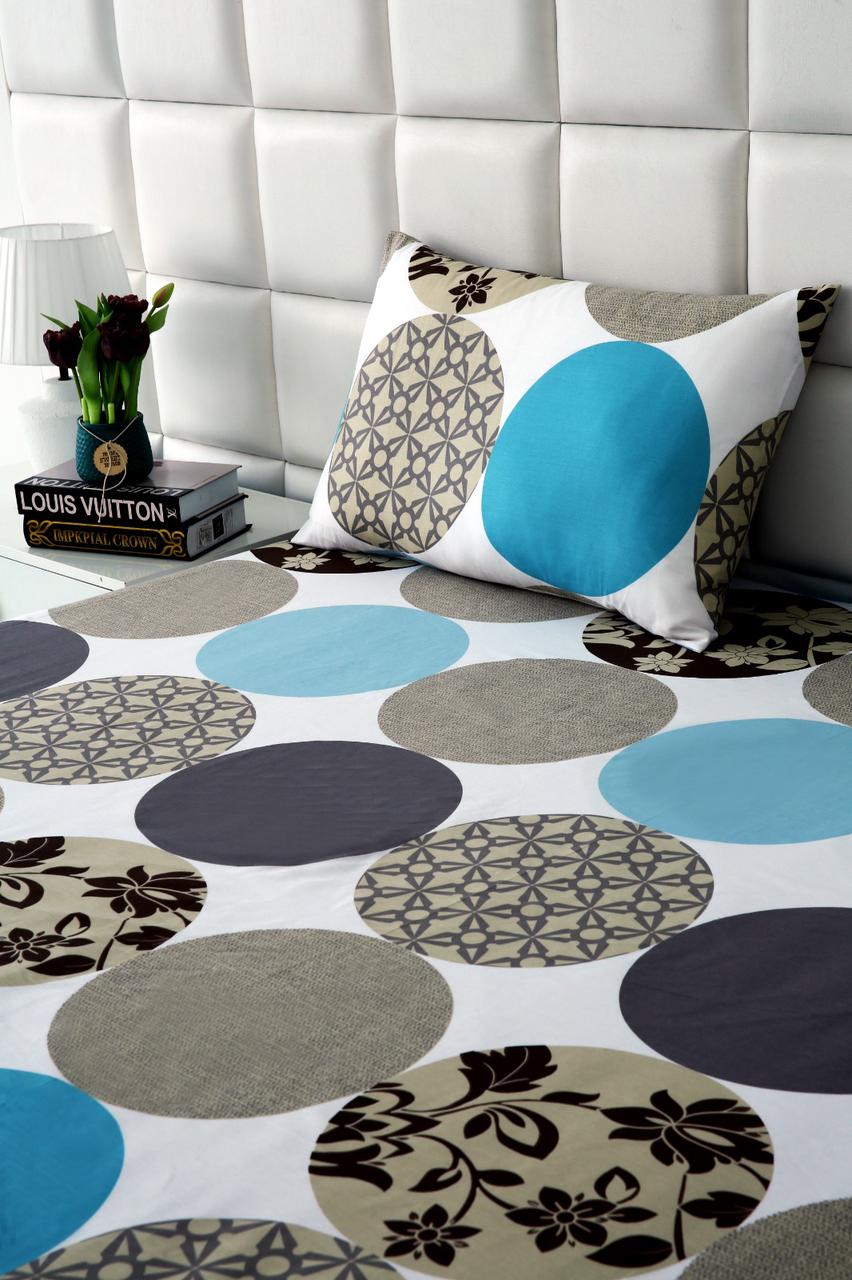 Fitted Bed Sheet-Abstract Circles Fitted Sheets Apricot