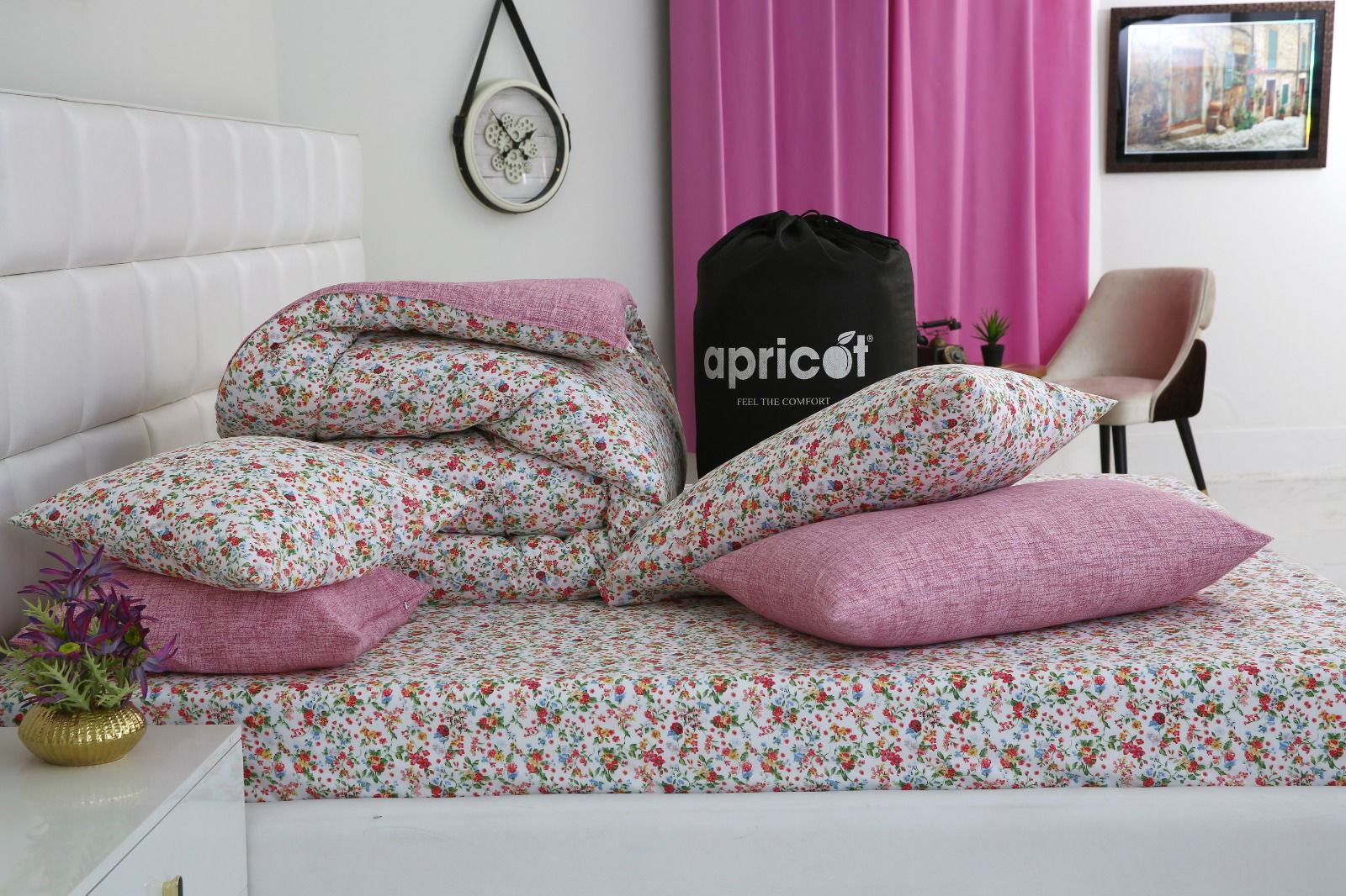 8 PCs Winter Comforter Set-Azalea Comforters Apricot