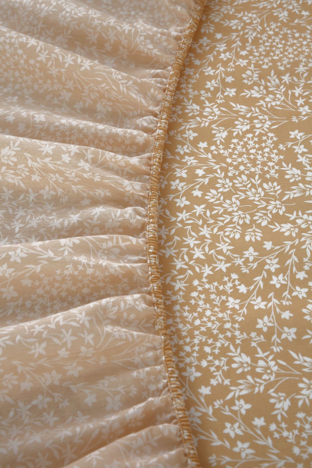 Fitted Bed Sheet-Beige Bloom Fitted Sheets Apricot