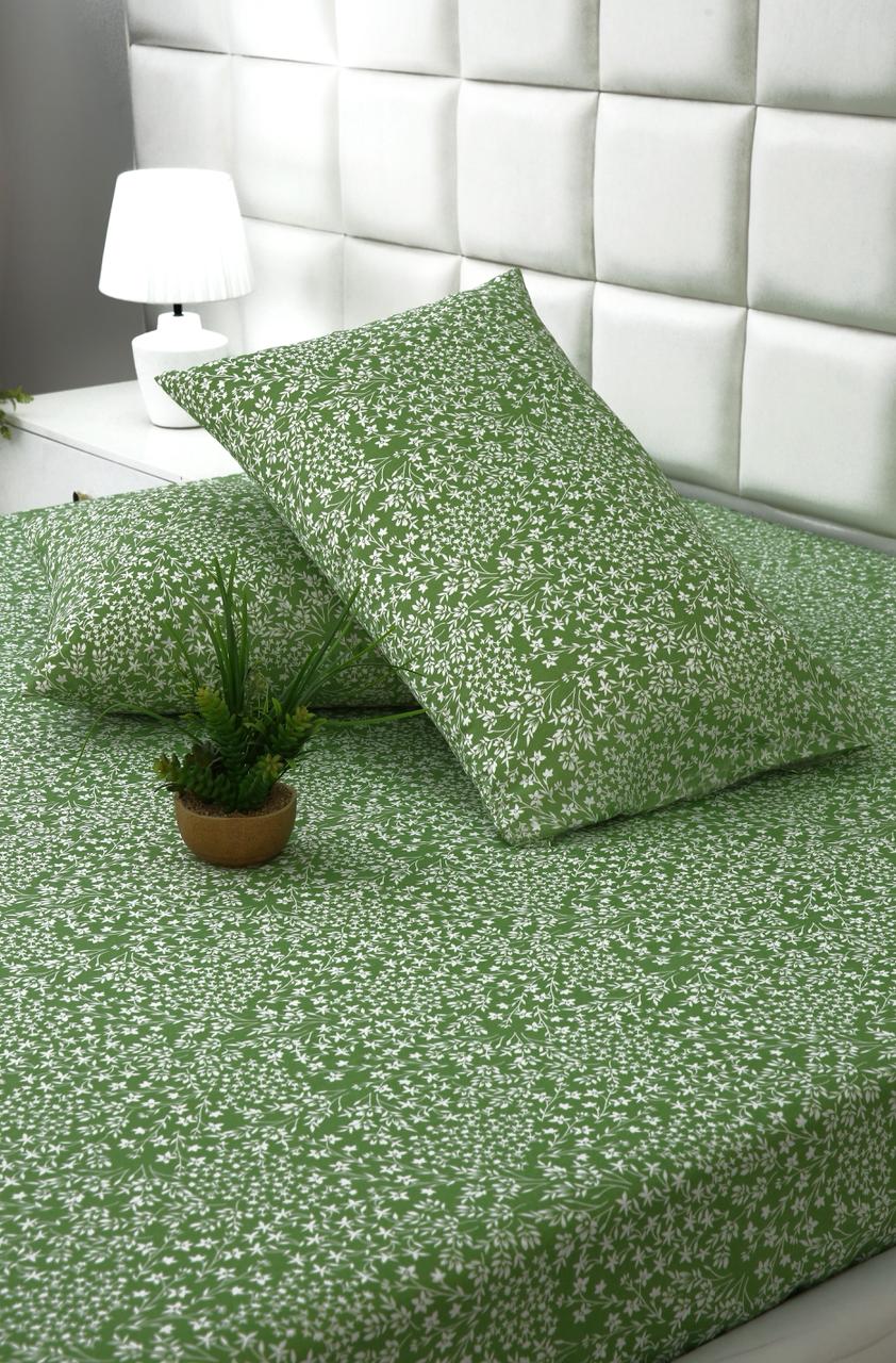 Fitted Bed Sheet-Green Bloom Fitted Sheets Apricot