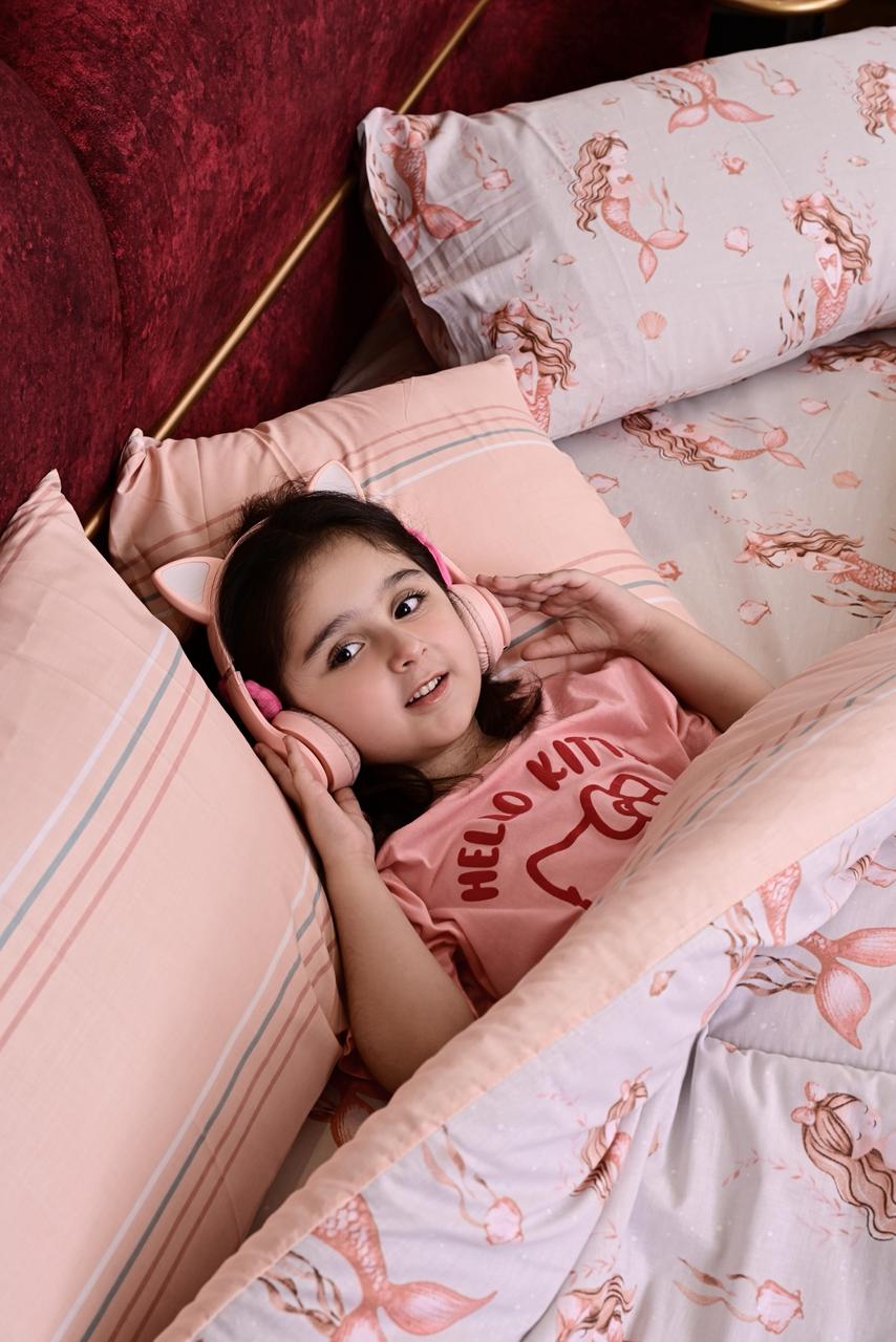 5 PCs Single Comforter Set-Marmaid