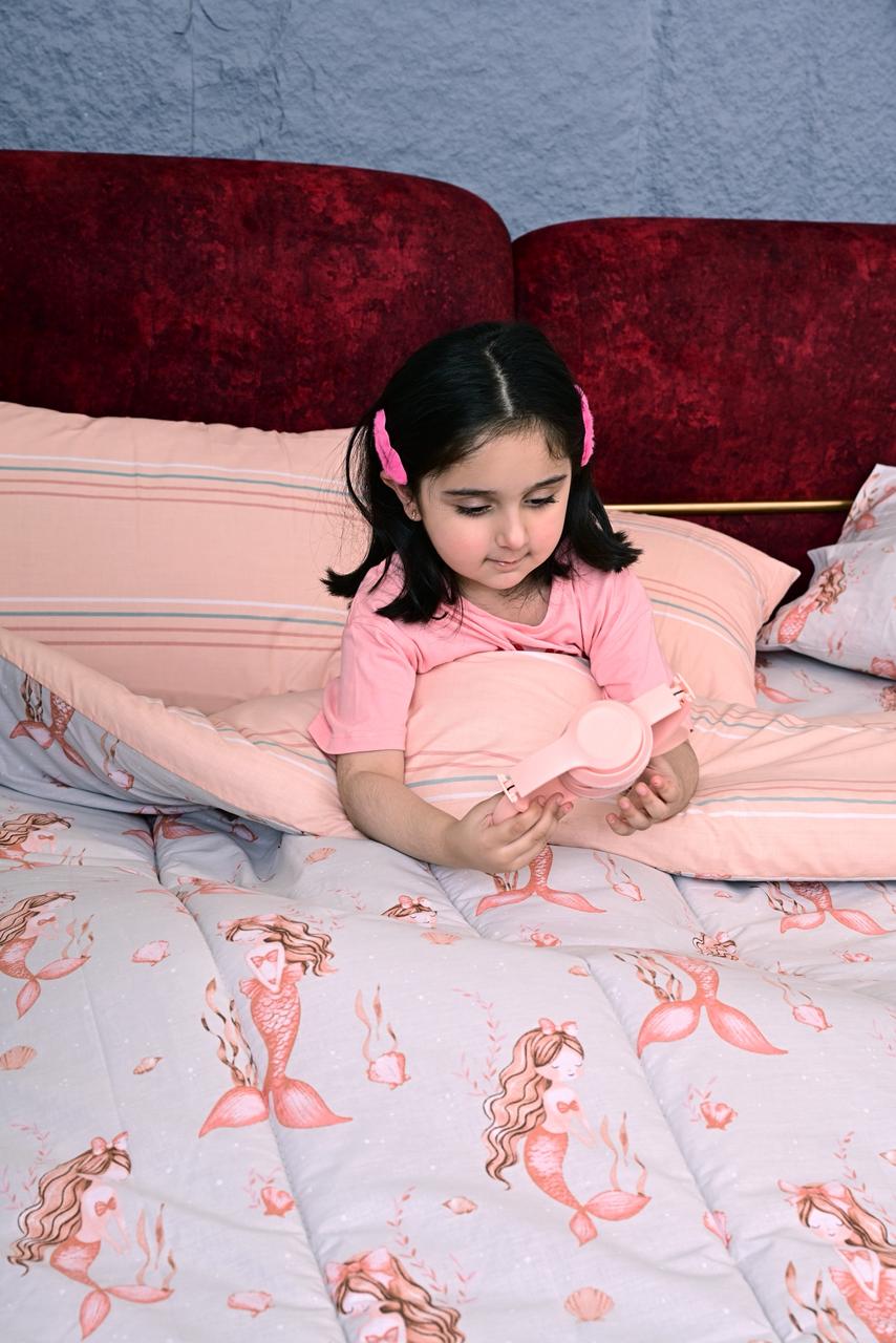 5 PCs Single Comforter Set-Marmaid