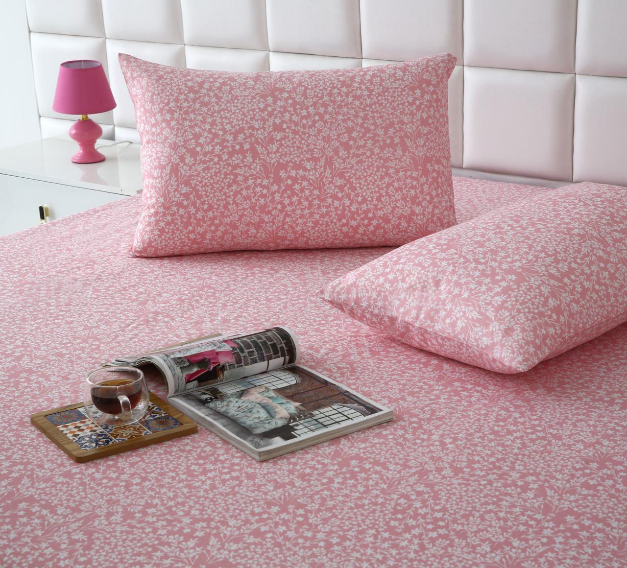 Fitted Bed Sheet-Pink Bloom Fitted Sheets Apricot