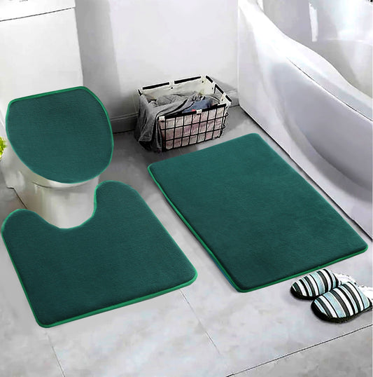 3 PCs Non Skid Suction Mat-SA2408-322(Mint) Bath Mats Apricot