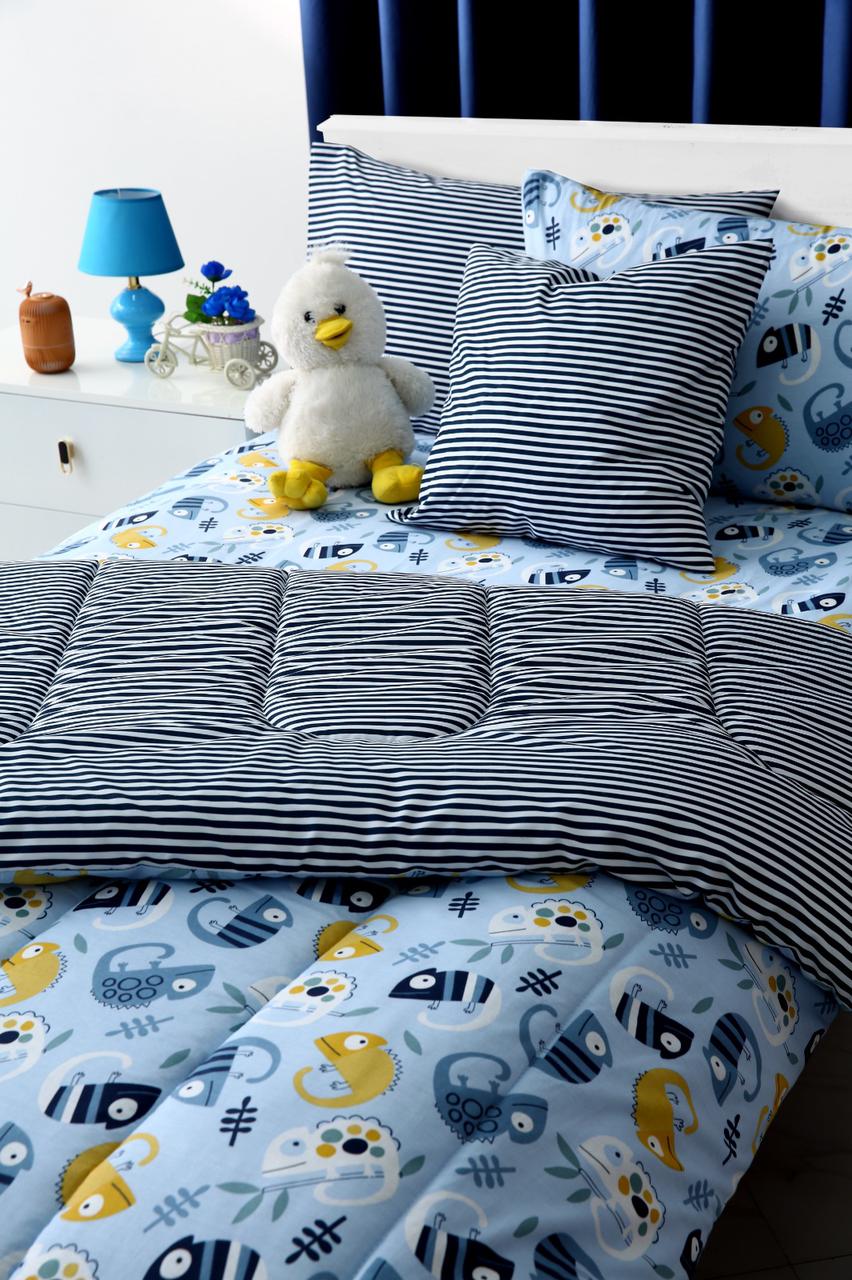 5 PCs Single Kids Comforter Set-Monster Party Comforters Apricot